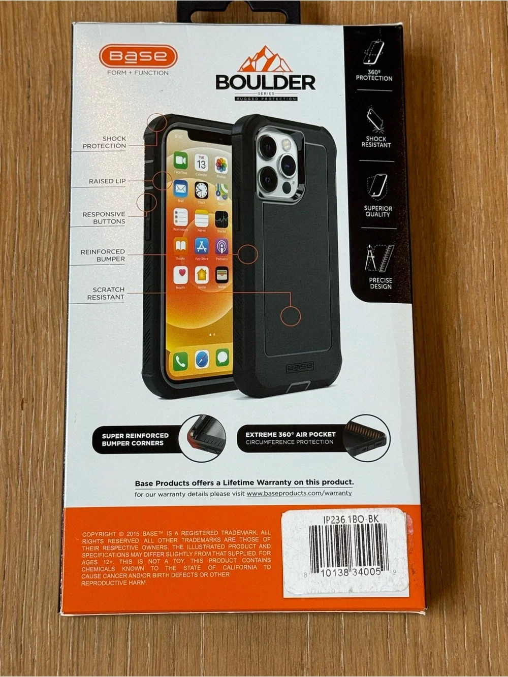 New xBase Boulder Series Rugged Protection Case for iPhone 15 6.1” Black case